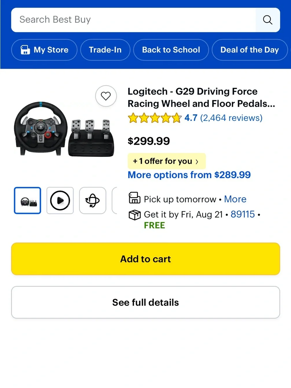 Logitech Racing Wheel Controller - Black with Blue and Red Accents
